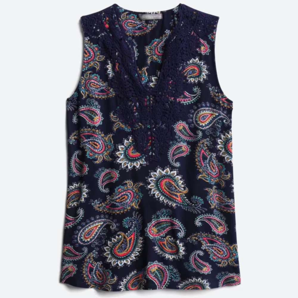 Loveappella paisley tank with trim